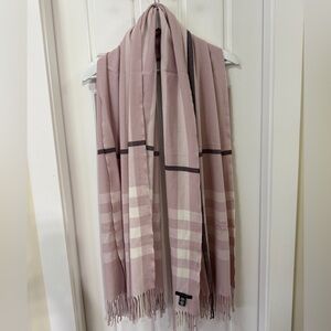 Love & Lore Oversized Plaid Scarf | Blush & Cream | Fringe Trim